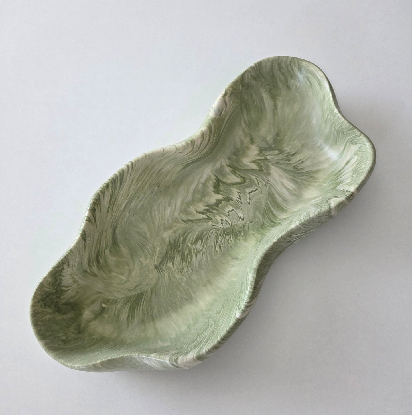 Irregular Green Organic Wave Bowl