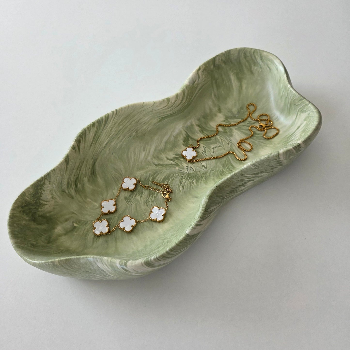 Irregular Green Organic Wave Bowl
