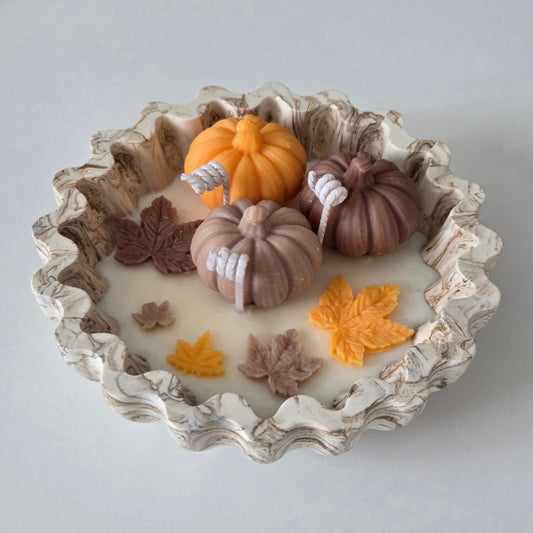 Autumn Harvest Candle in Jesmonite Bowl
